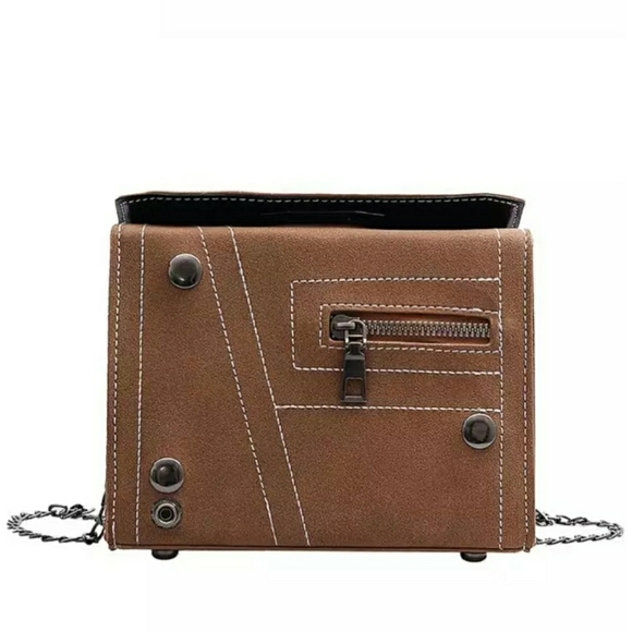 🧡IN STOCK 🧡Brown Square Flap Mini Handbag - Picture 2 of 8